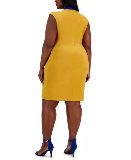 KASPER Plus Size Yellow & Blue Wrap Dress - Work Dress 3X - Image 2