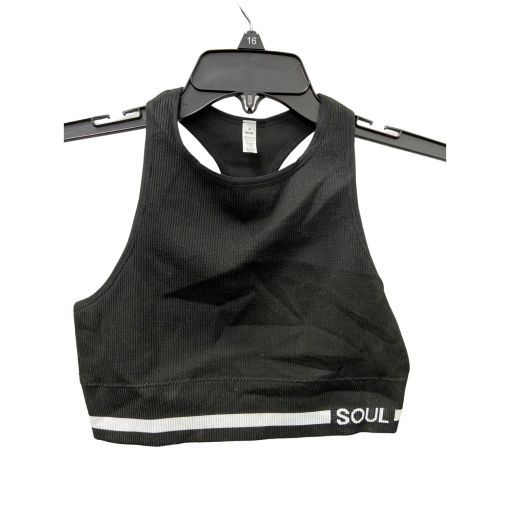 Soul Black Medium Ribbed Sports Bra - Workout Top