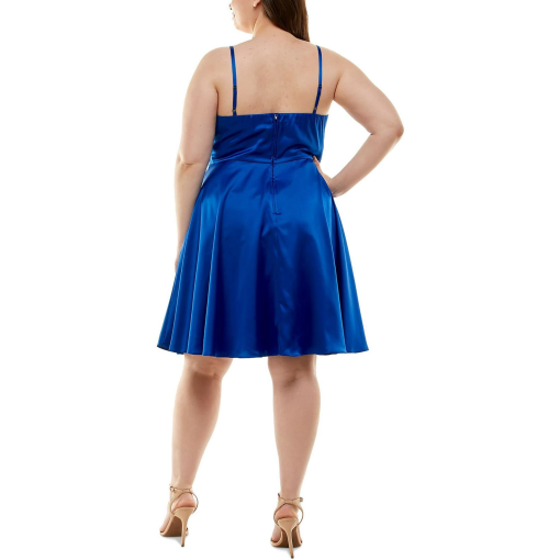 City Studio Plus Royal Blue Fit & Flare Party Dress 20W - Image 2