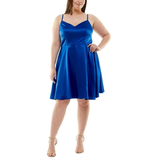 City Studio Plus Royal Blue Fit & Flare Party Dress 20W