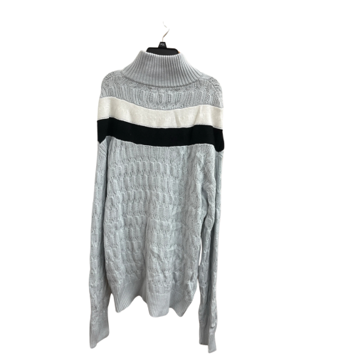 KARL LAGERFELD Gray Cable Knit Zip Sweater - Size M - Women's Top - Image 2