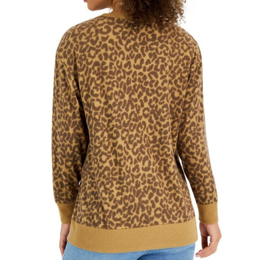 Style & Co Leopard Print Sweater - Brown - XXL - Women's Tops - Image 2