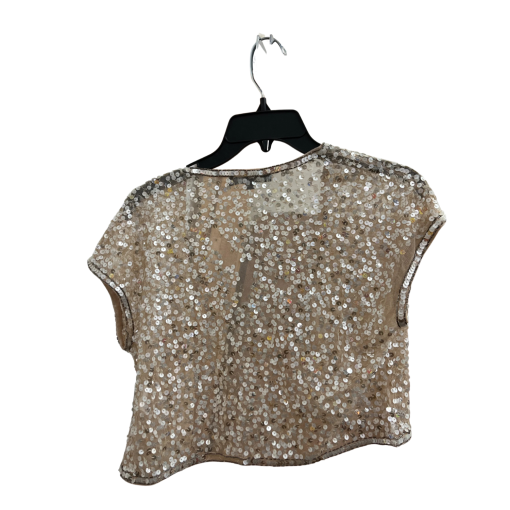 MARINA Sequin Bolero Shrug, Champagne, Size S, Party Top - Image 2