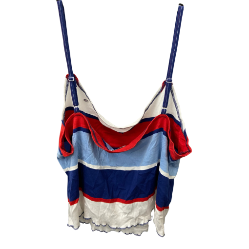 Tommy Jeans Striped Tank Top - Red/Blue/White - Size L - Women's Tops - Image 2