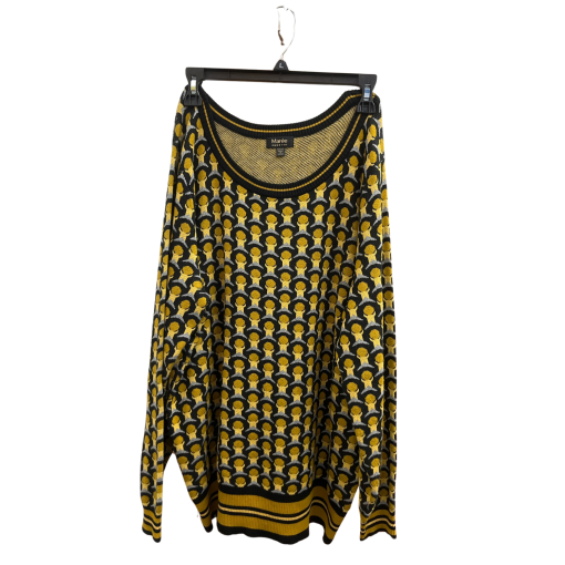 MarÃ©e Pour Toi Yellow Black Sweater Size L Geometric Knit Top