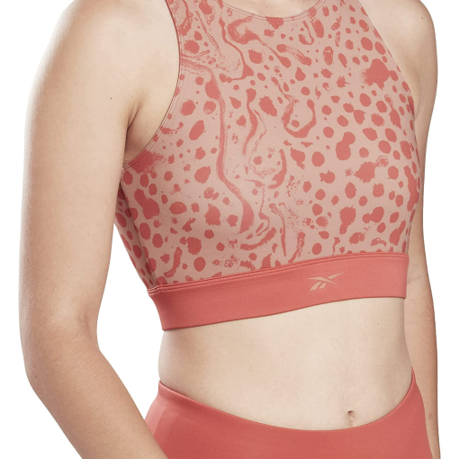 Reebok Safari Print Sports Bra - Coral XL - Workout Top - Image 3