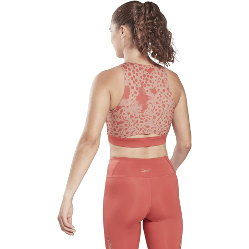 Reebok Safari Print Sports Bra - Coral XL - Workout Top - Image 2