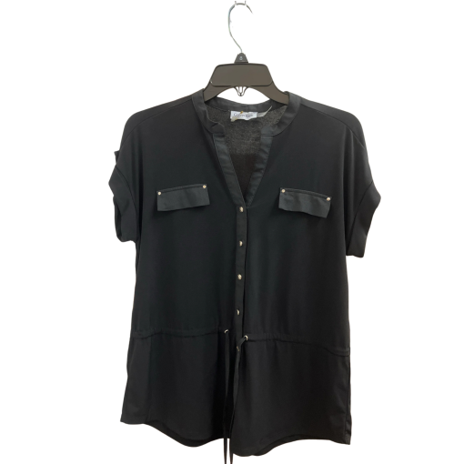 Calvin Klein Black Blouse 2X Short Sleeve Top Women's Shirt