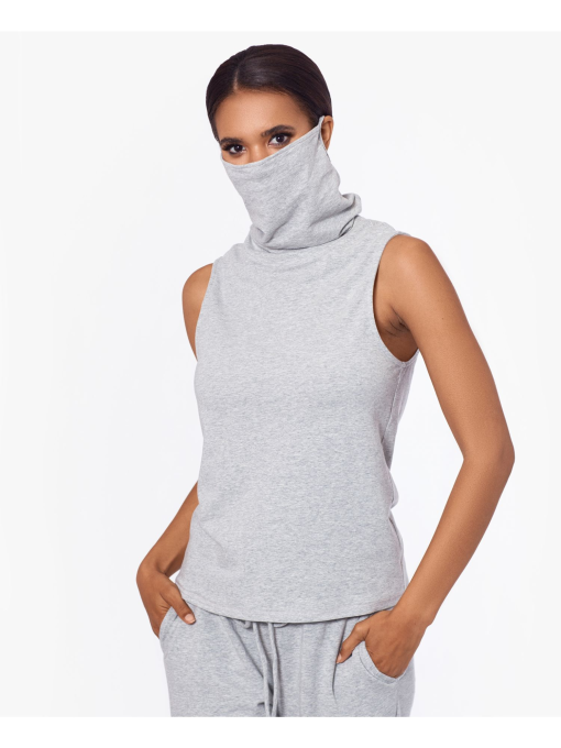 BAM Gray Sleeveless Turtleneck Tank Top XS - Women's Activewear