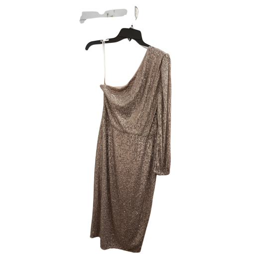 MAGGY LONDON Sequin One Shoulder Dress, Gold, Size 8, Party Dress - Image 2