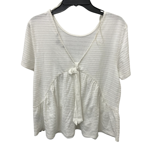 Zac & Rachel White Tie Front Top - Size M - Women's Blouse