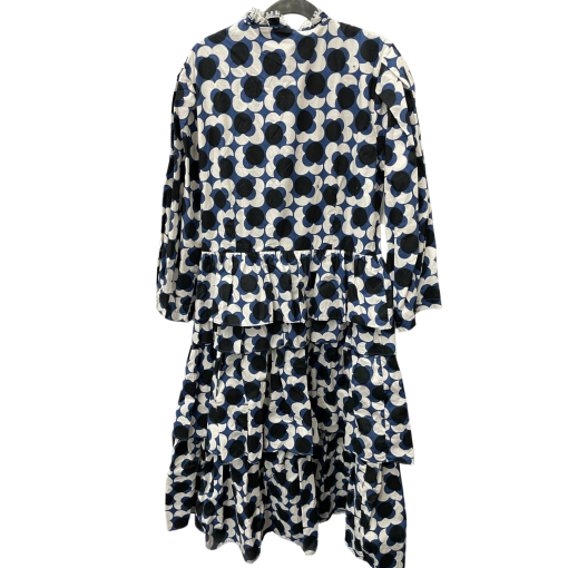 Floral Midi Dress Blue Black White Ruffle Size S - Dresses - Image 2