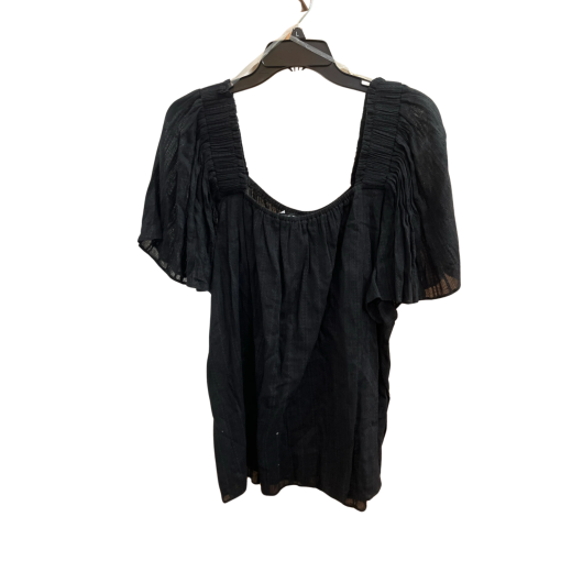 Zac & Rachel Black Blouse 2X Square Neck Top Women's Fashion