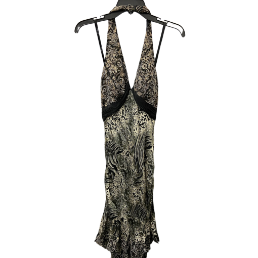 Liz Elana Black Floral Halter Dress Size 6 - Cocktail Party