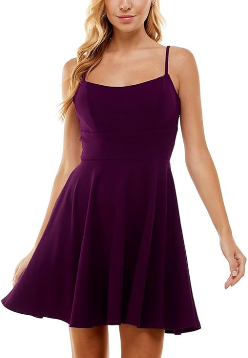 City Studio Purple Fit & Flare Dress Size 7 - Party Dress