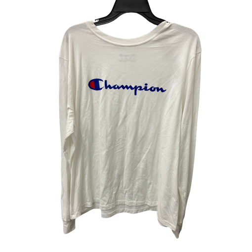 Champion White Long Sleeve T-Shirt 2XL - Men's Tee