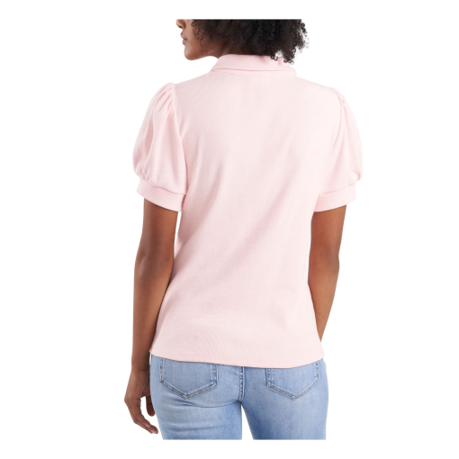 RILEY&RAE Pink Puff Sleeve Polo Shirt - Small - Women's Tops - Image 2