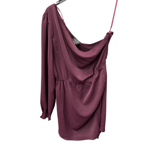 AX Paris Burgundy One Shoulder Top Size 12 - Party Wear