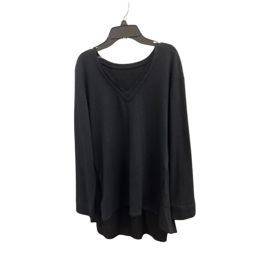 Black V-Neck Long Sleeve Top - XS - Women's T-Shirt