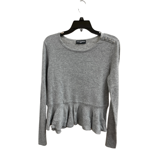 Karl Lagerfeld Gray Peplum Sweater Size S - Women's Top