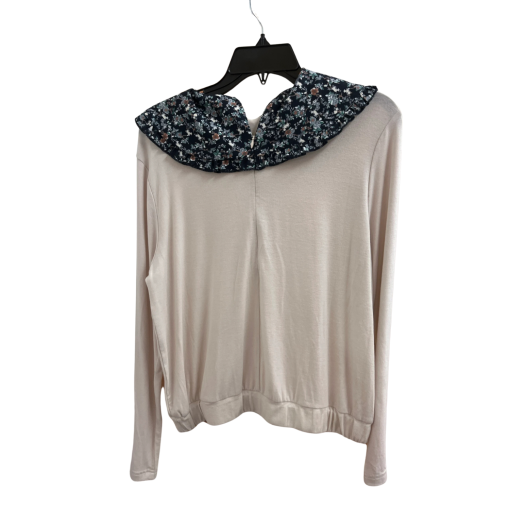 Maple & Clift Beige Floral Collar Sweatshirt - Size L - Women's Top - Image 2