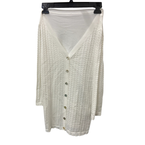 Alfred Dunner White Cardigan Sweater, Size M, Women's Knitwear