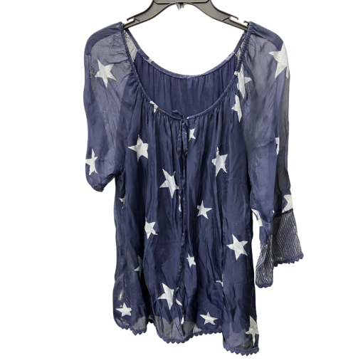 Lola Liza Navy Star Print Blouse - Size S - Women's Tops