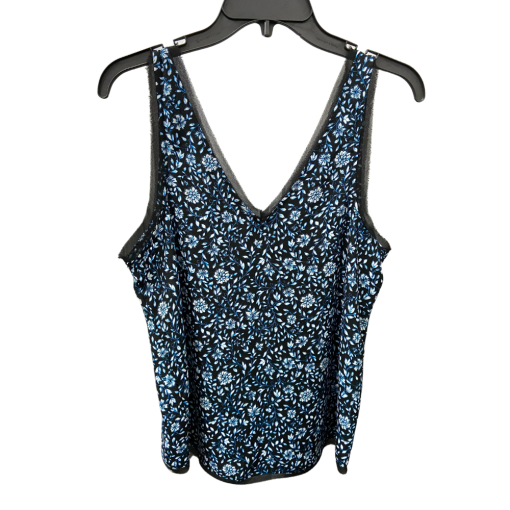 Halogen Blue Floral Tank Top Small Sleeveless Blouse - Image 2