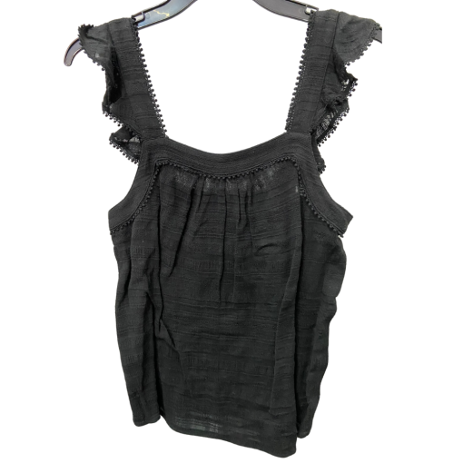 Kensie Black Ruffle Tank Top - Size S - Women's Blouse