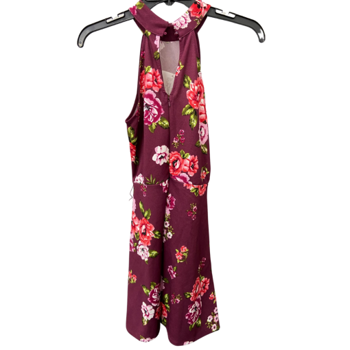 Crave Fame Floral Halter Dress - Burgundy, Size S - Party Dress - Image 2