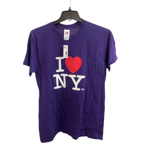 I Love NY Purple T-Shirt - Large - Graphic Tee - NYC Souvenir