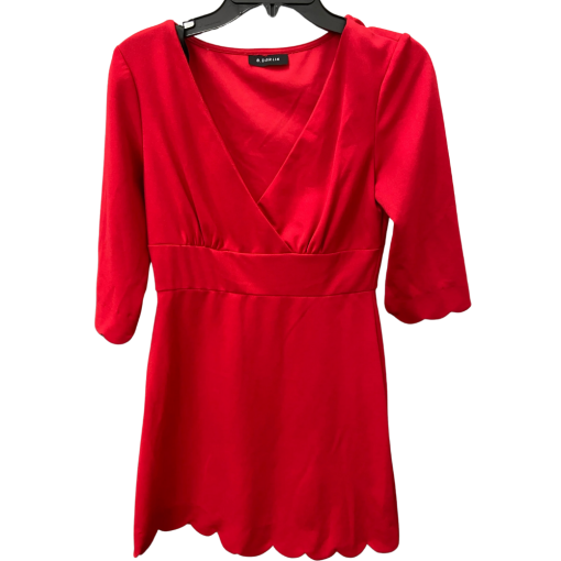 B Darlin Red Dress - Scalloped Hem - Cocktail Dress - No Size