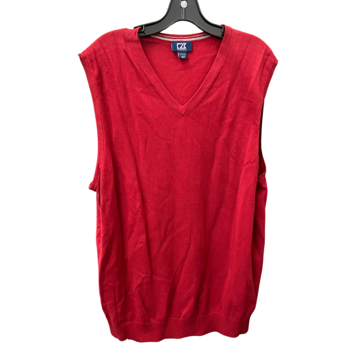 Cutter & Buck Red XL V-Neck Sweater Vest - Golf Apparel