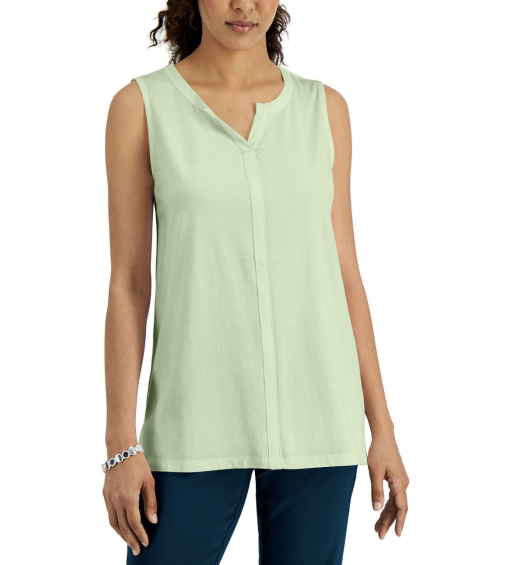 Karen Scott Women's Calm Aloe Sleeveless Tunic Top - Size M - Blouses