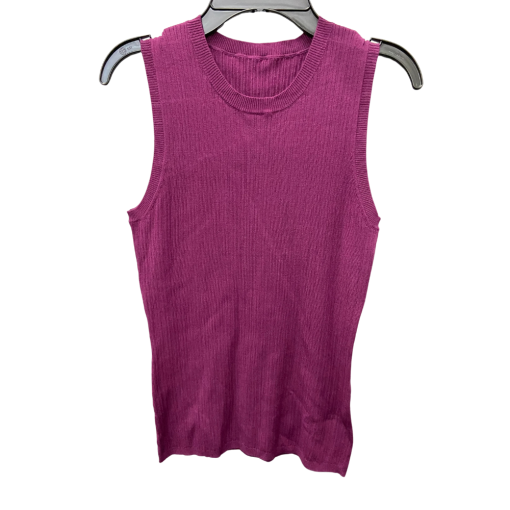 Purple Sleeveless Ribbed Knit Top - Size S - Women's Tank Top