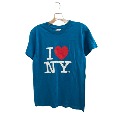 Hanes I Love NY Blue T-Shirt Small - Graphic Tee