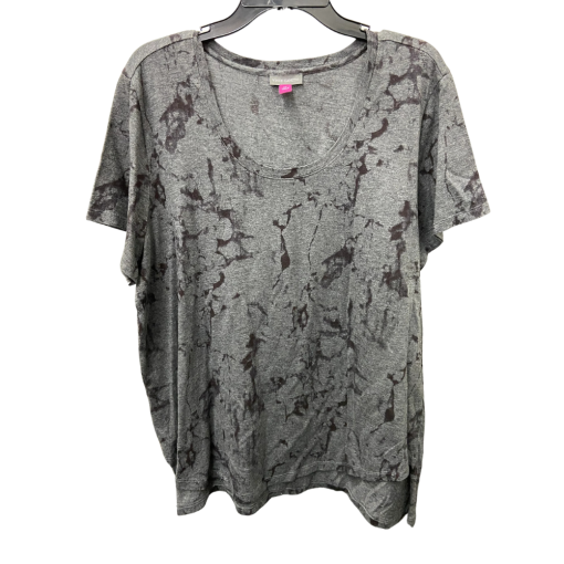 Vince Camuto Gray Marble Print Tee Shirt 2X - Women's Top