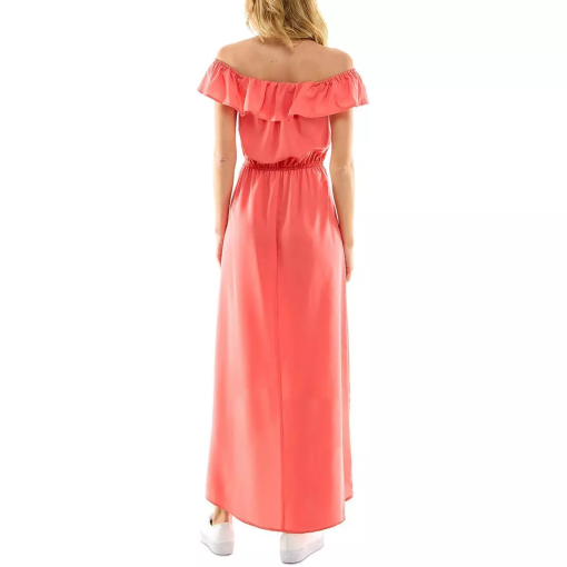 Kingston Coral Off-Shoulder Maxi Dress - Small - Women's Dresses - Image 2