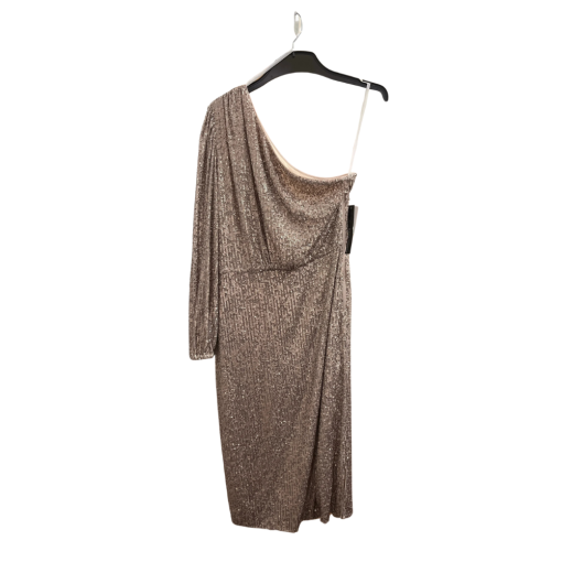 MAGGY LONDON Champagne Sequin One Shoulder Dress Size 8 - Party Dress - Image 2