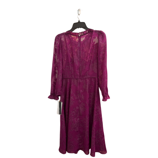 MAGGY LONDON Fuchsia Floral Midi Dress Size 4 - Party Dress - Image 2