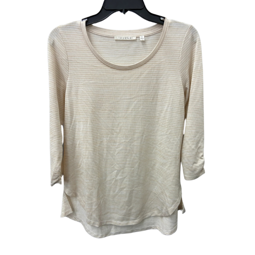 CYRUS Beige Striped 3/4 Sleeve Top - Size S - Women's Shirt