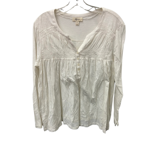 Style & Co White Long Sleeve Blouse PXL - Women's Tops