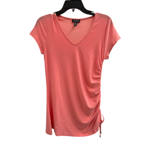 Jones New York Coral V-Neck Ruched T-Shirt - XS - Women's Top