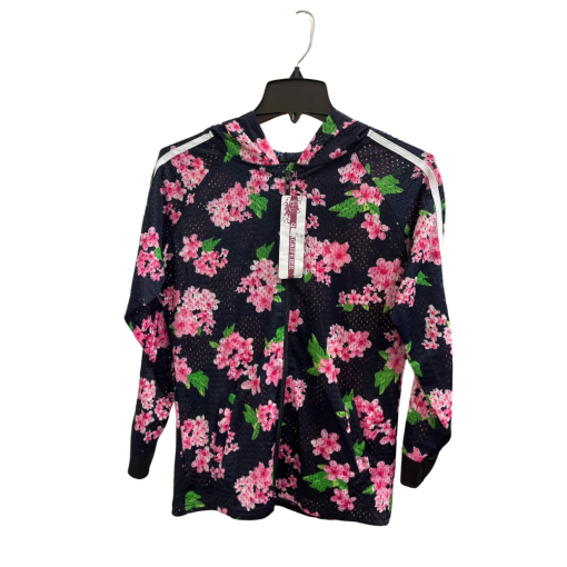 Qiancaifeier Floral Hoodie Navy Pink M/L Women's Sweatshirt - Image 2