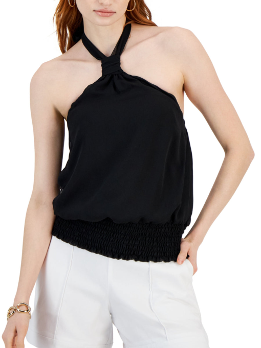 INC Black Halter Top - Women's Medium - Sleeveless Blouse