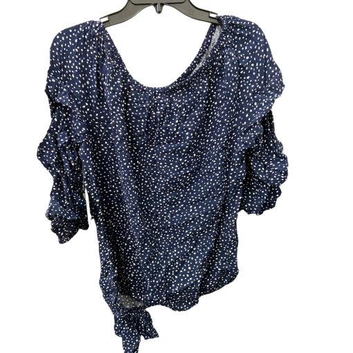 CeCe Navy Polka Dot Blouse - Size L - Women's Top - Image 2