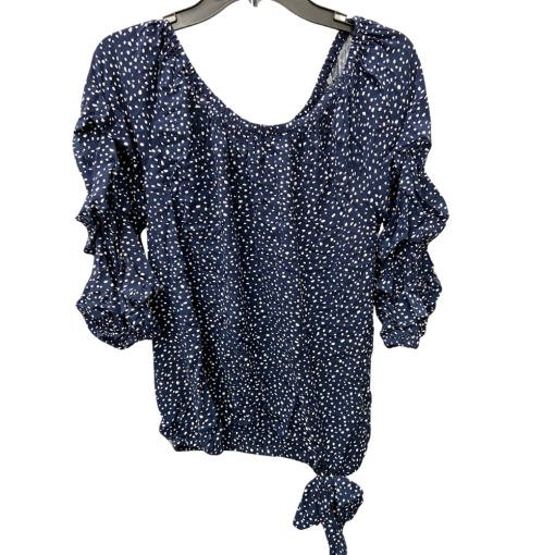 CeCe Navy Polka Dot Blouse - Size L - Women's Top