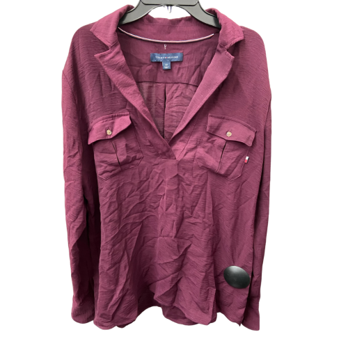 Tommy Hilfiger Burgundy Blouse S - Women's Button Down Shirt