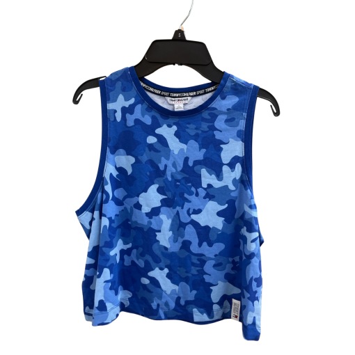 Tommy Hilfiger Sport Blue Camo Tank Top - Size Small - Women's Activewear