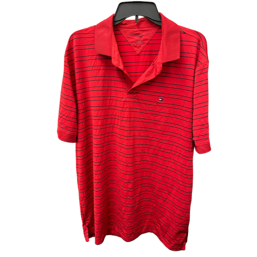 Tommy Hilfiger Red Striped Polo Shirt XL - Men's Golf Shirt